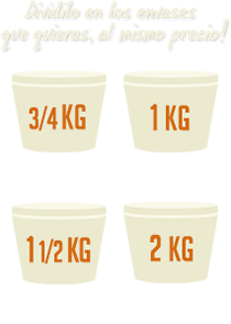 Dividilo en los envases que quieras, al mismo precio!